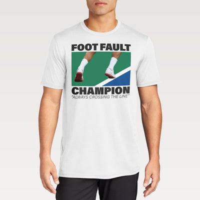 funny tennish shirt foot fault champion always crossing the line