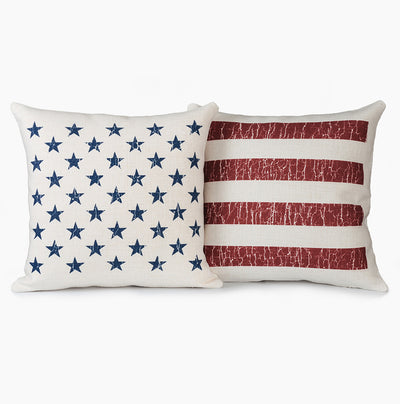 Vintage Stars & Stripes American Flag Pillow Set - Hello Floyd Gifts & Decor