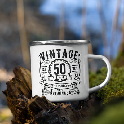 50th Birthday Enamelware Coffee Mug | Whiskey Label - Hello Floyd Gifts & Decor