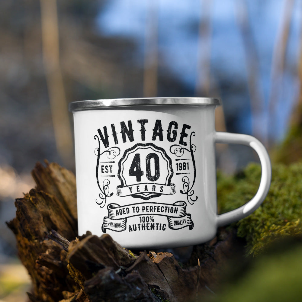 40th Birthday Enamelware Coffee Mug