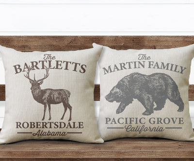 Deer & Bear Personalized Pillows - Hello Floyd Gifts & Decor