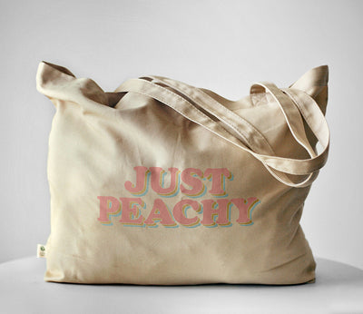 Just Peachy Organic Tote Bag - Hello Floyd Gifts & Decor