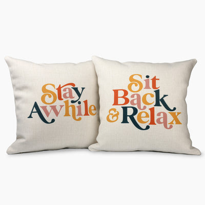 Sit Back & Relax | Stay Awhile Modern Pillow Set - Hello Floyd Gifts & Decor