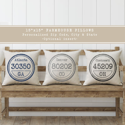 Personalized Zip Code Stamp Pillows - Hello Floyd Gifts & Decor