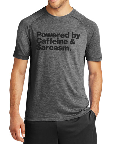 Men's Powered By Caffeine & Sarcasm T-Shirt - Hello Floyd Gifts & Decor